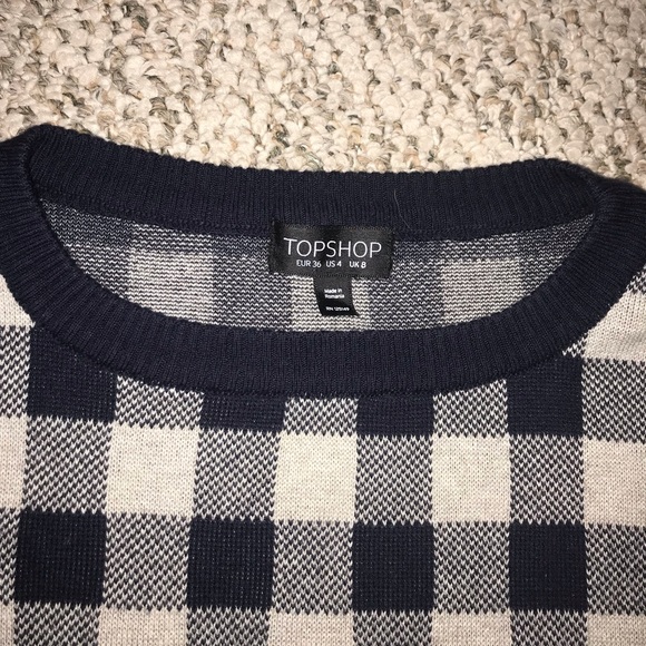 Topshop Knit Checkered Top - Picture 3 of 5